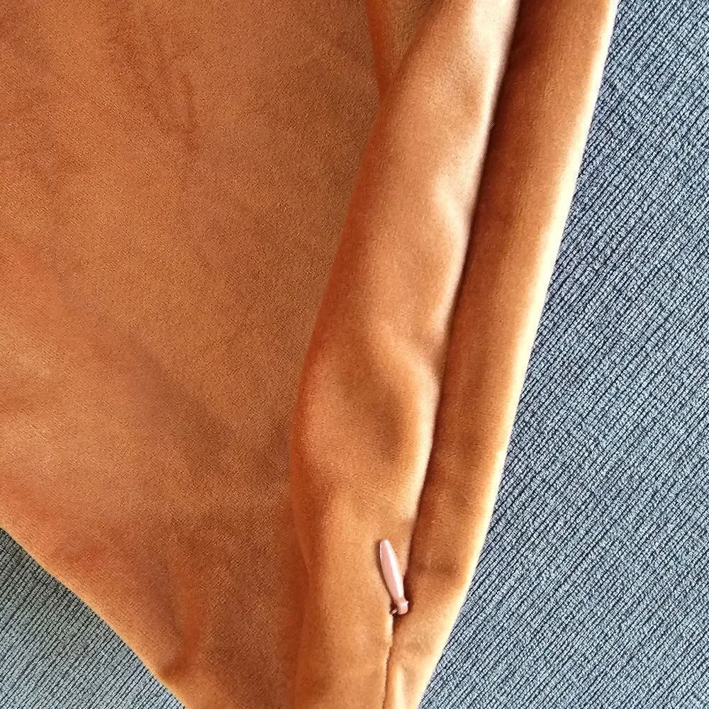 TELERIE VISCONTI VENETIAN VELVET ITALIAN LUXURY PILLOW 20x20 SHAM orange bronze